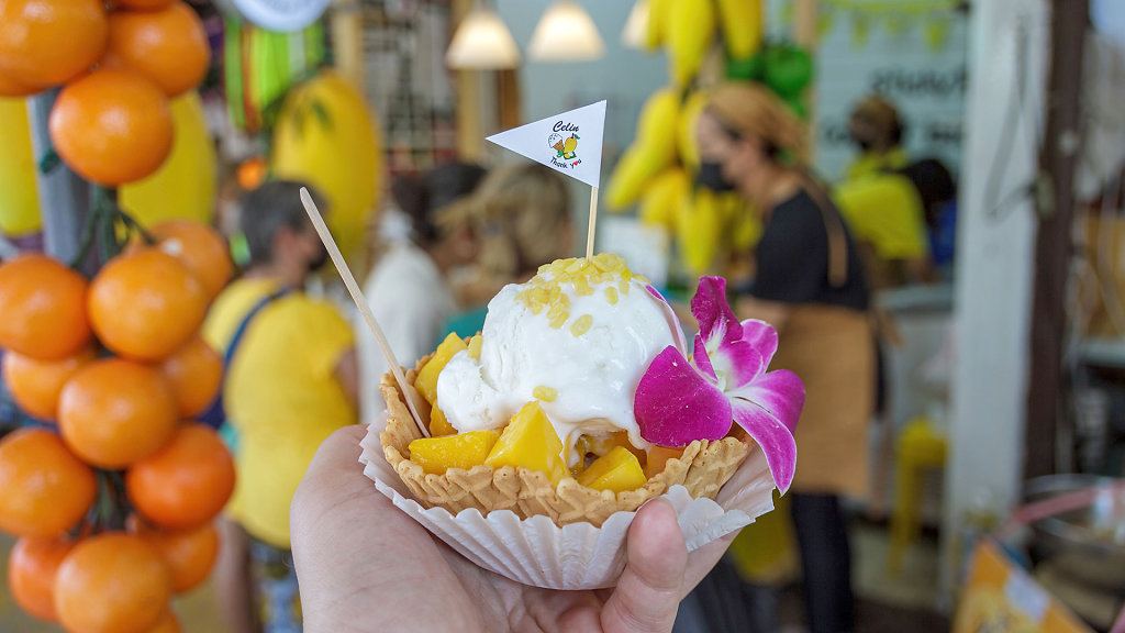 Coconut Ice on Sticky Mango Rice